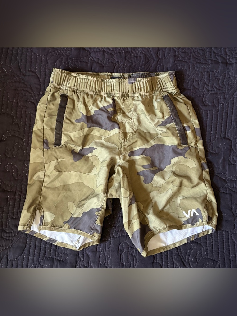 RVCA Kids Olive Camo Performance Shorts Size XS
